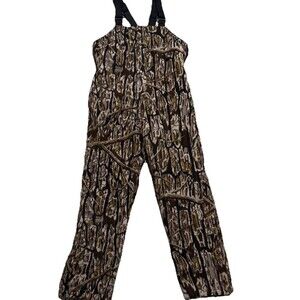 Vintage Cabela's Dry Plus Fleece Overalls Size Large Mossy Oak Camo Suspenders